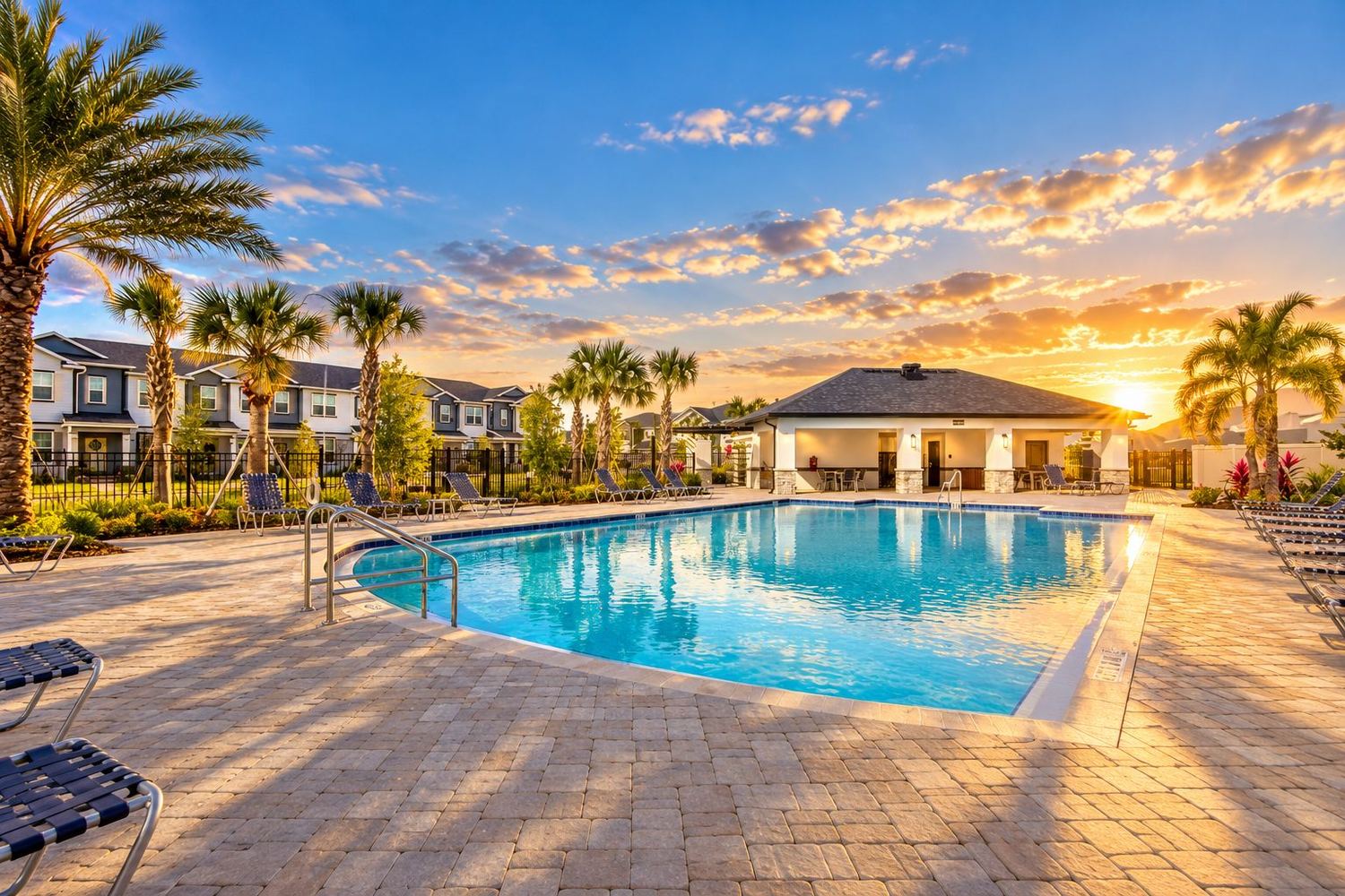 A piscina e a cabana do Center Lake