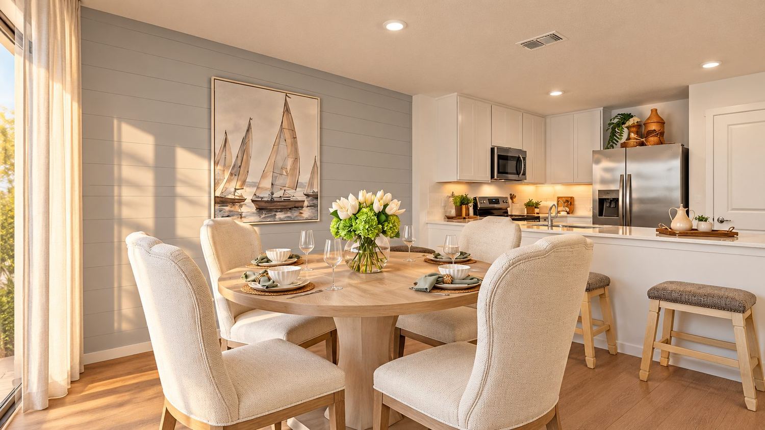 Sala de jantar de uma casa-modelo