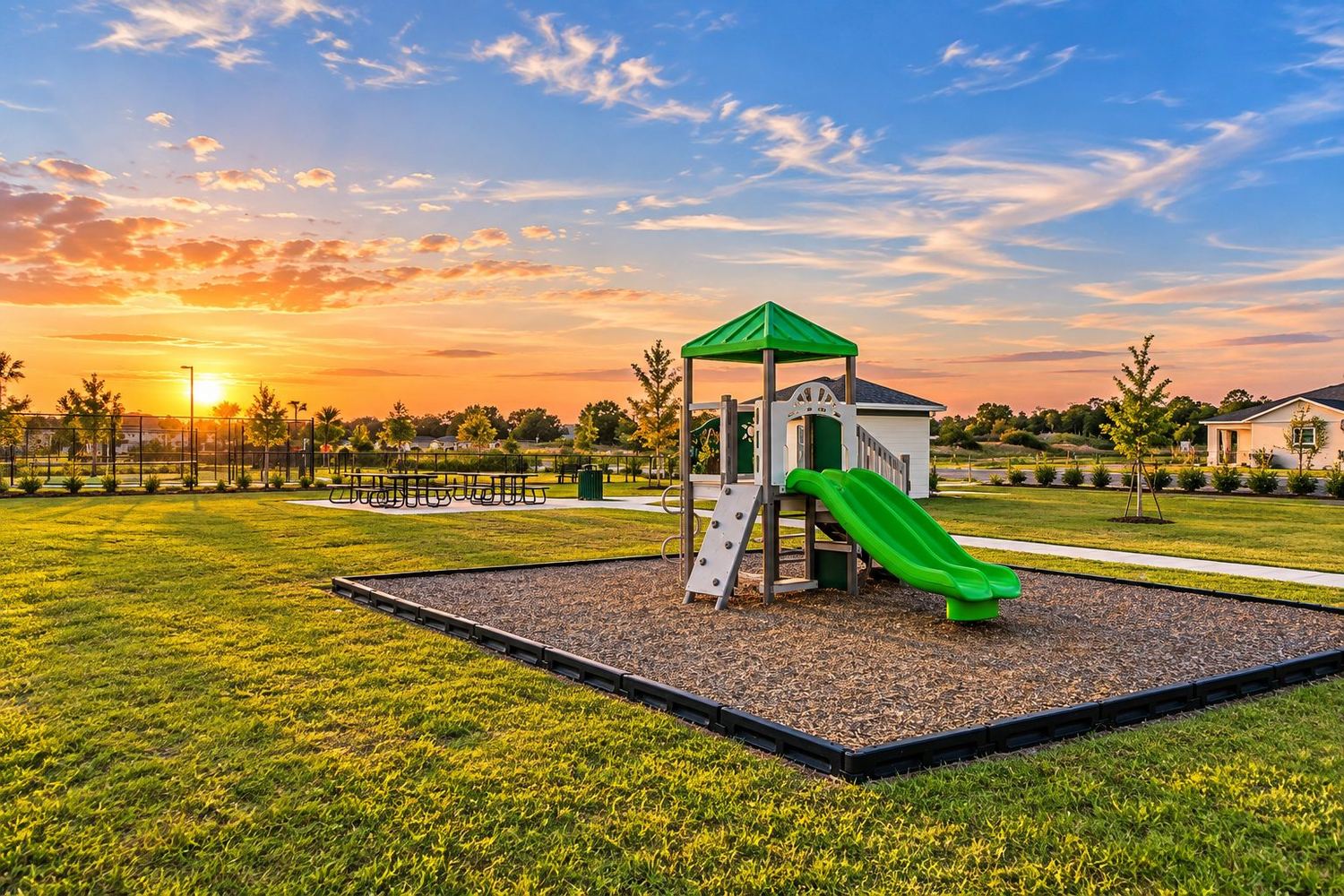 O playground e as áreas verdes