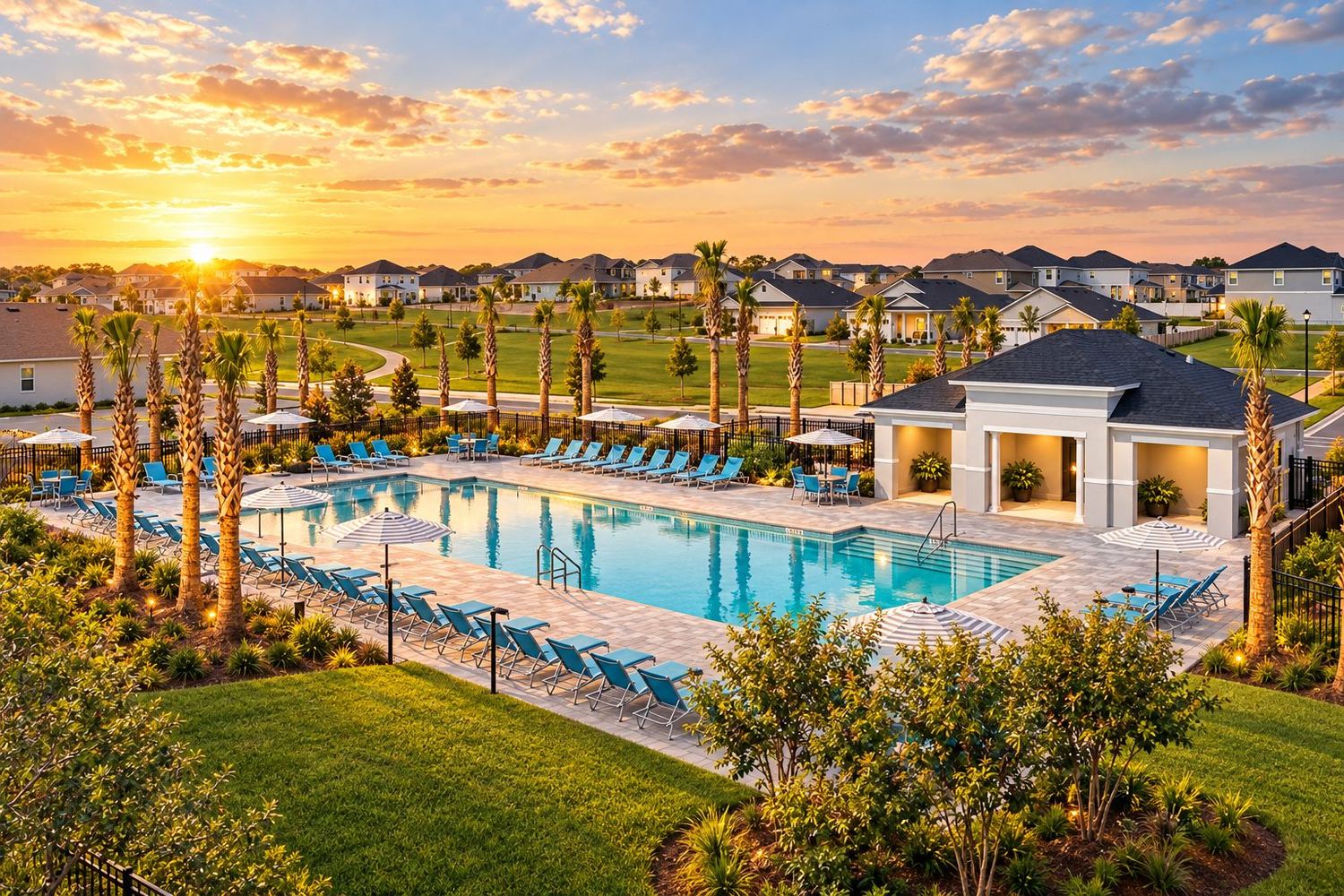 A piscina e a cabana do Cypress Bluff II