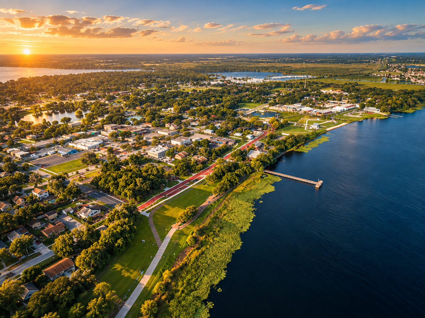 Clermont e o lago Minneola vistos do alto