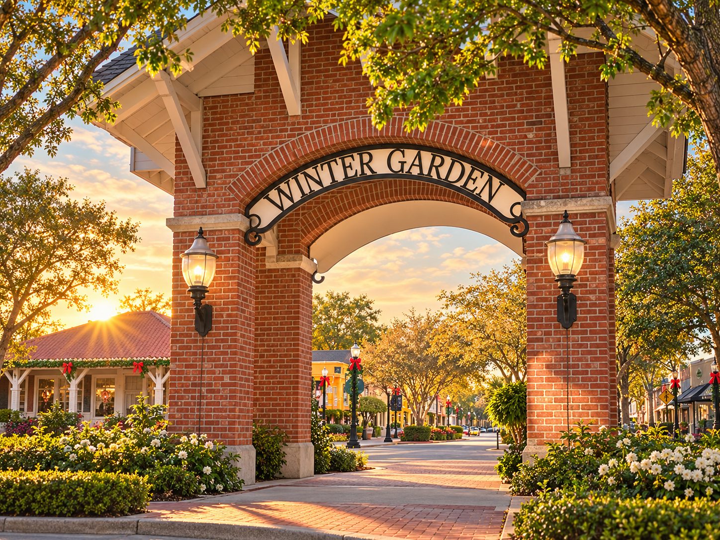 O arco de boas-vindas de Winter Garden