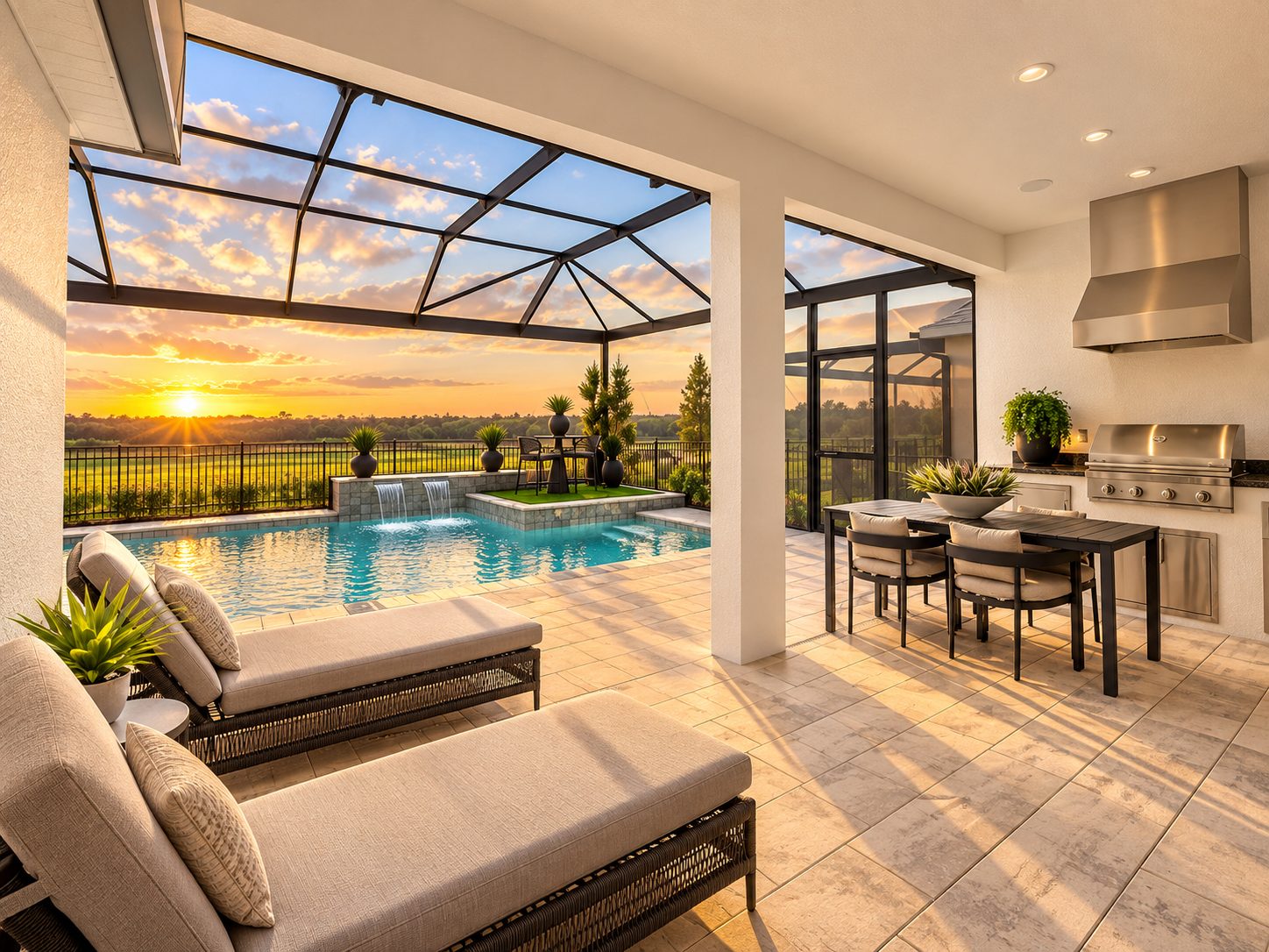 Lanai com vista para a piscina