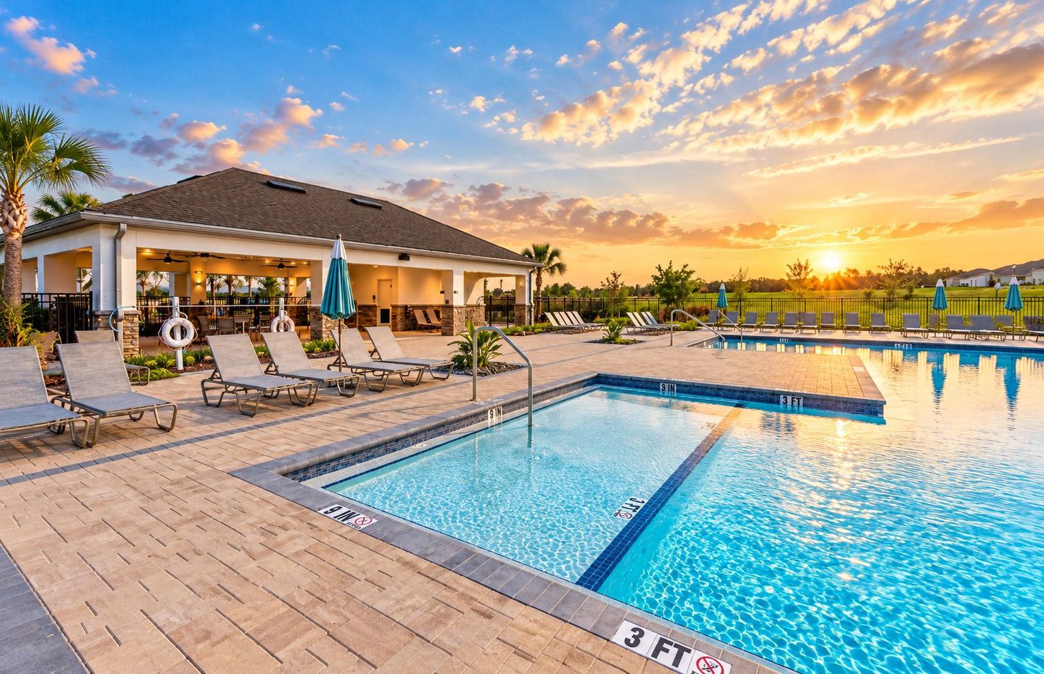 A piscina e o clube do Hartford Terrace