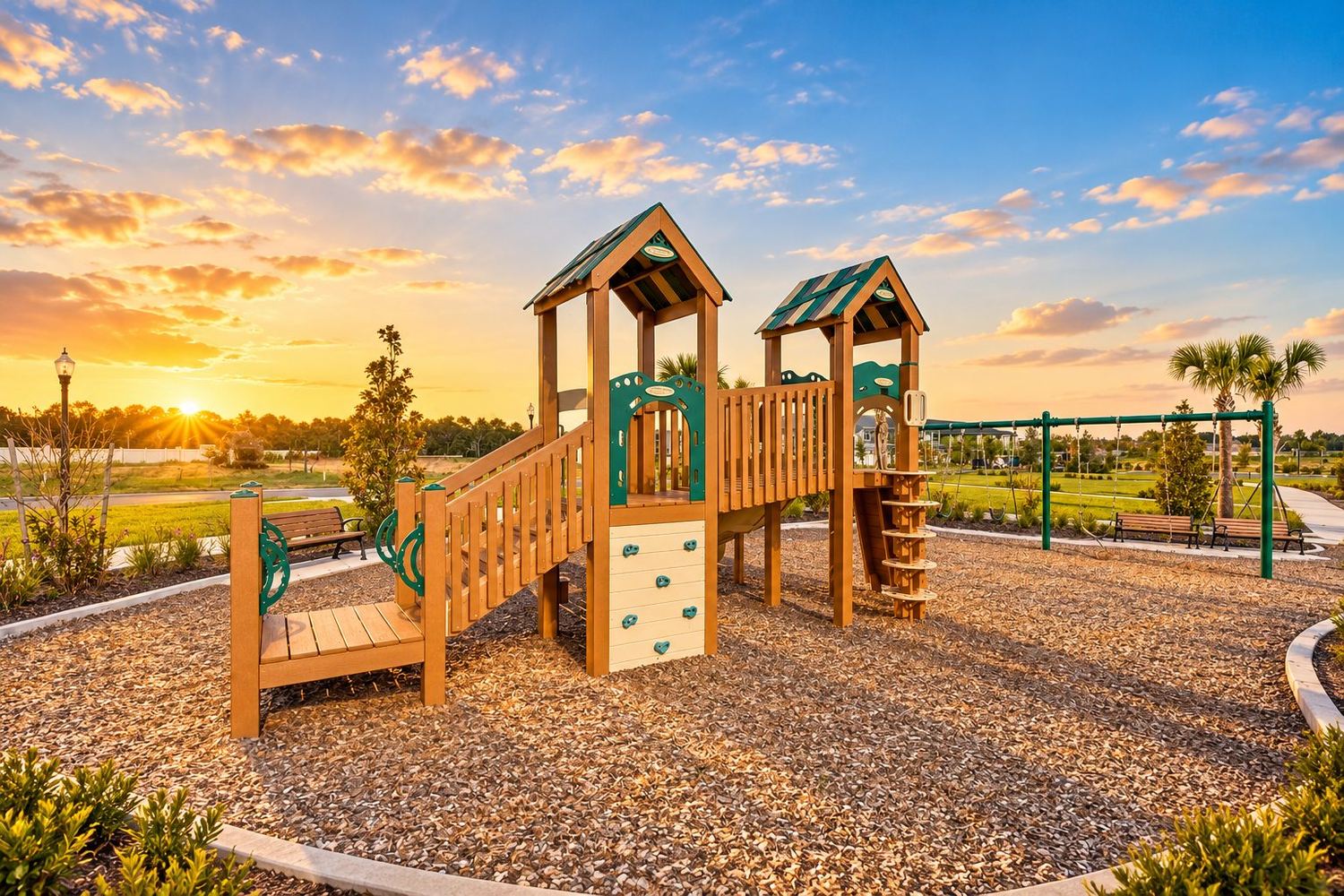 O playground ao entardecer