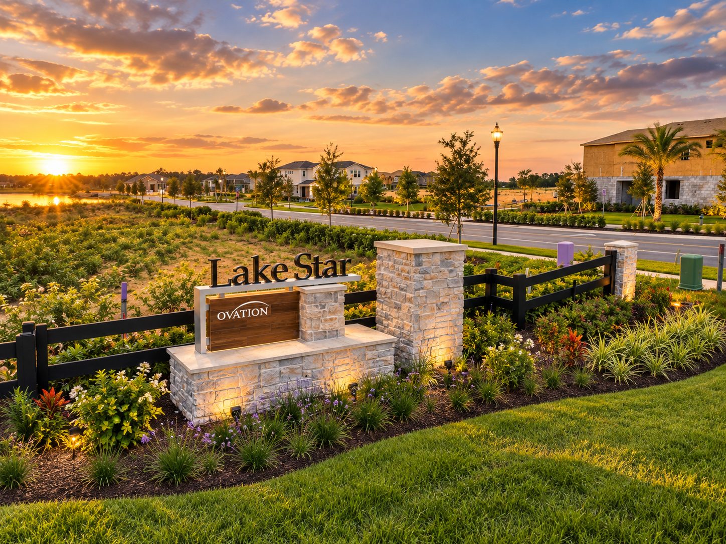 A entrada do Lake Star at Ovation