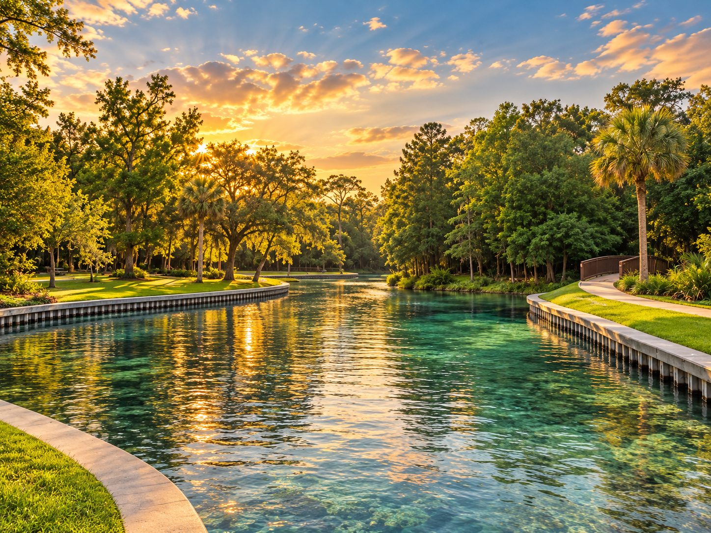 Kelly Park, com a nascente de água corrente