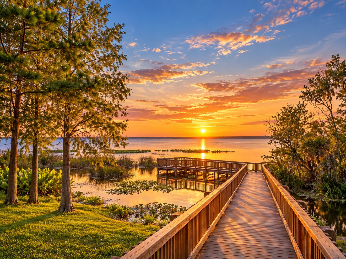 Magnolia Park, à beira do lago Apopka