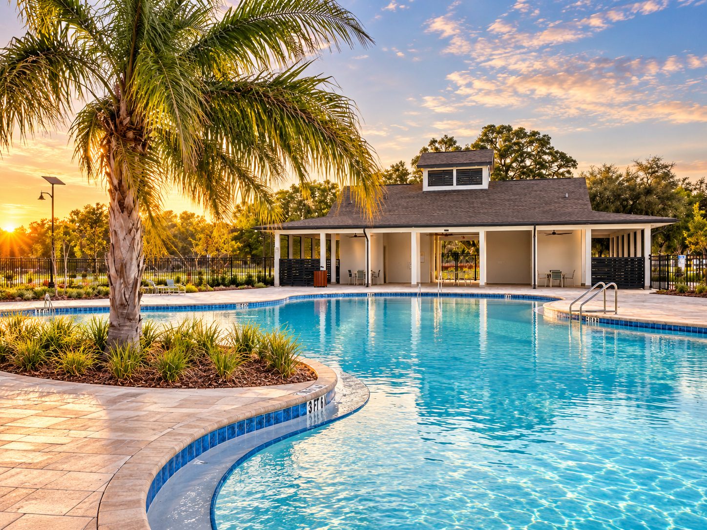 A piscina e o clube do The Reserve at Hammock Oaks