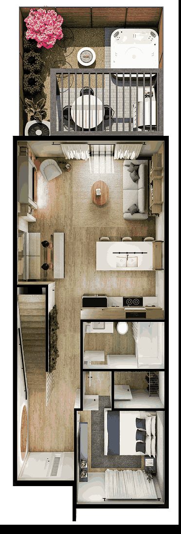 Planta Townhome · 1º andar