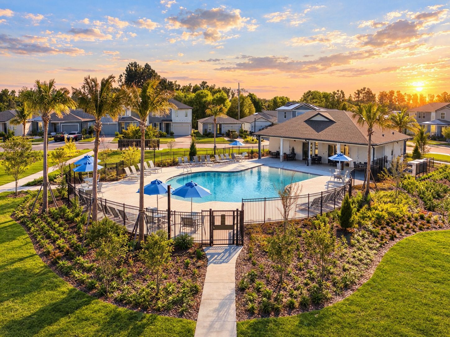 A piscina e a cabana do The Meadow
