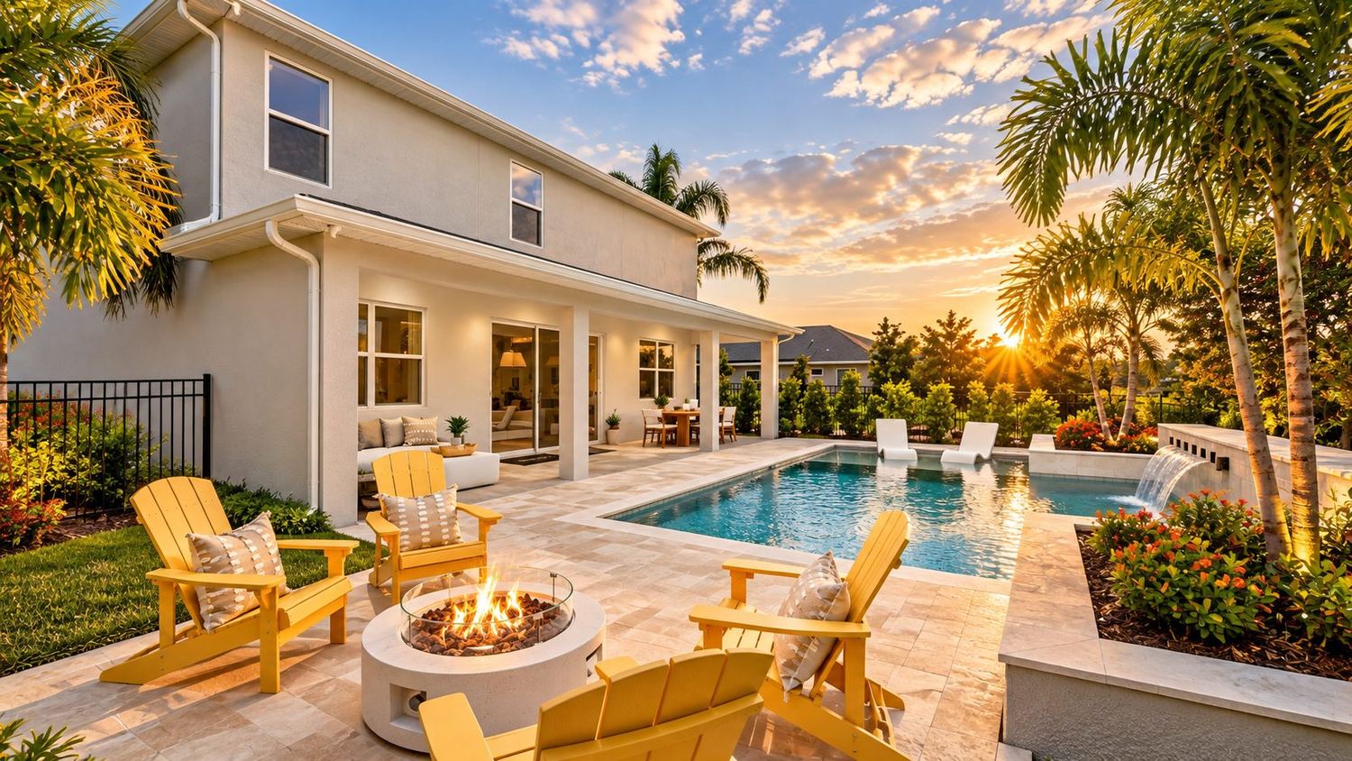 Quintal com piscina de uma casa-modelo do The Oaks at Kelly Park