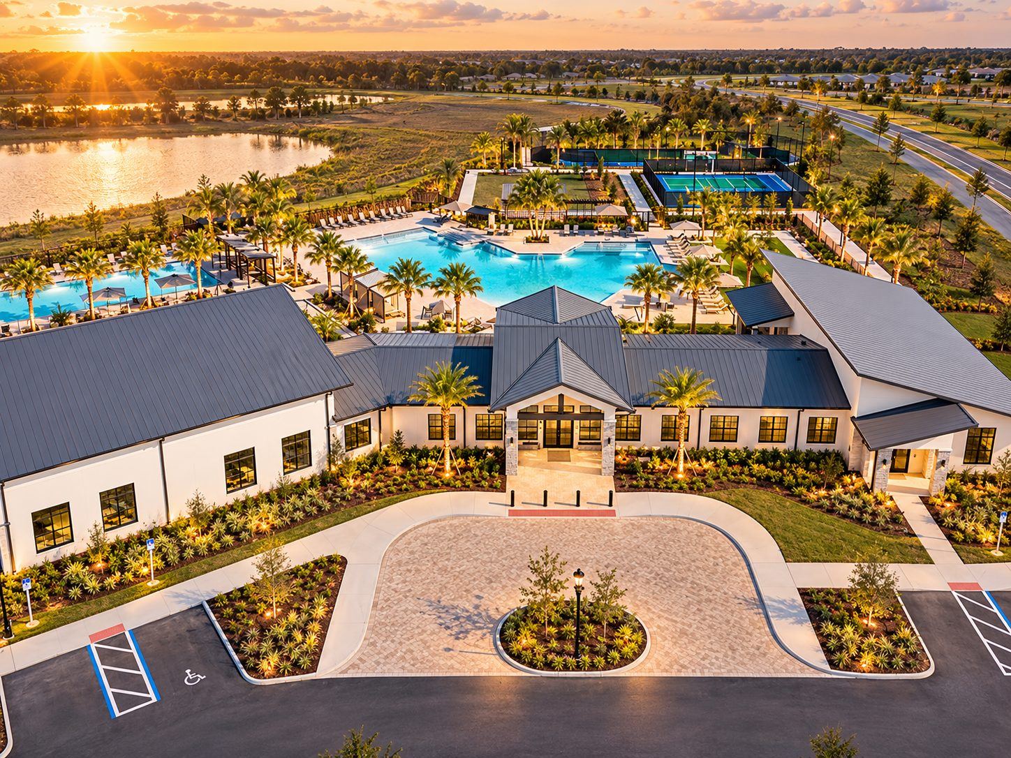 O clube do Wellness Ridge visto do alto