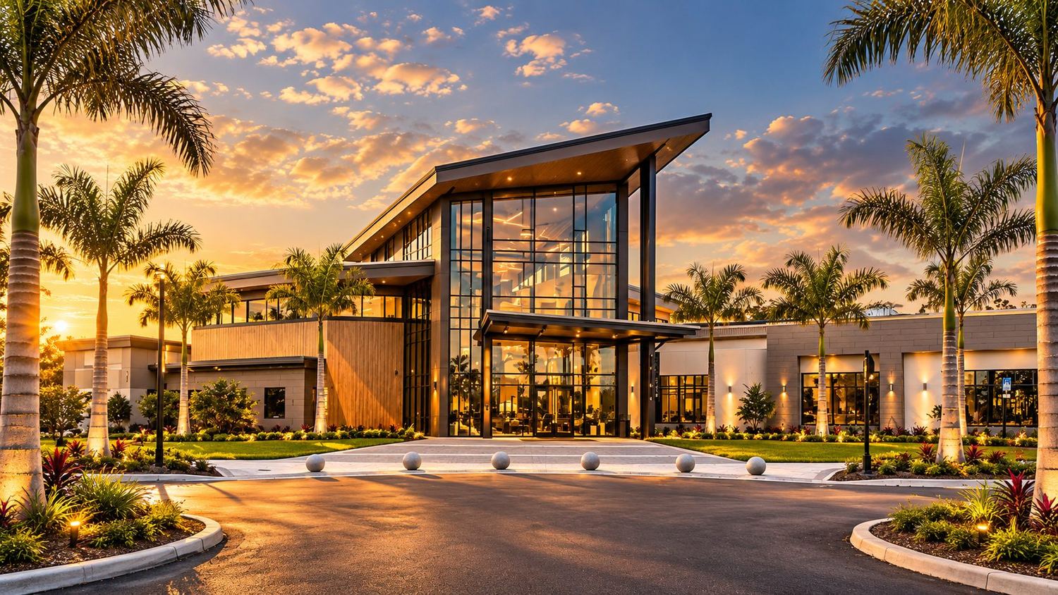 A entrada do clube The Hub