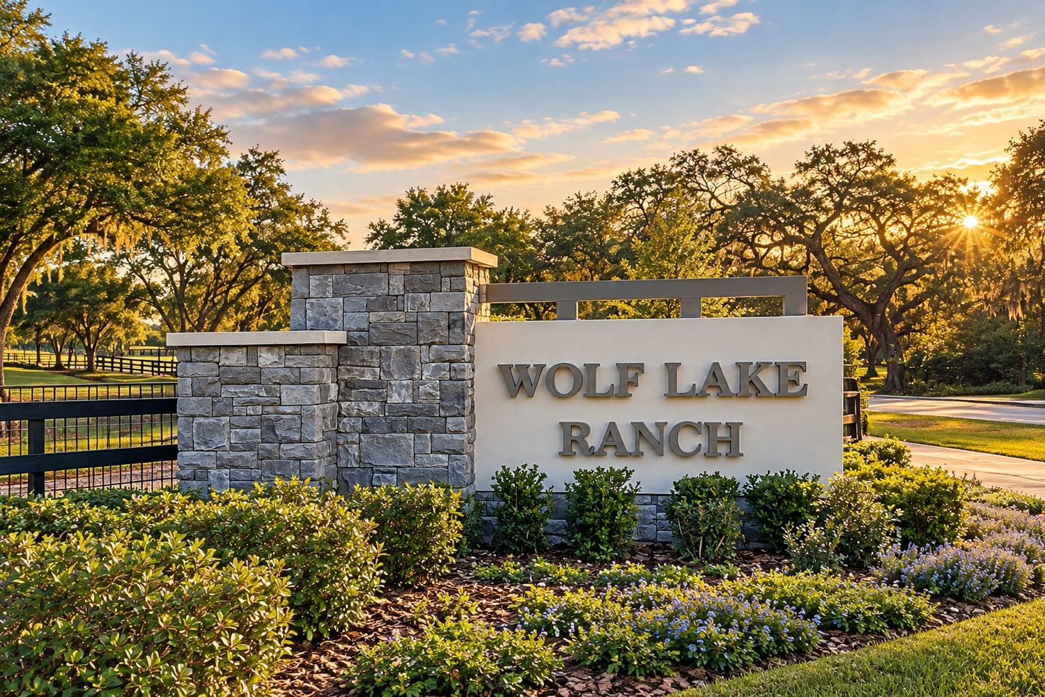 A entrada do Wolf Lake Ranch