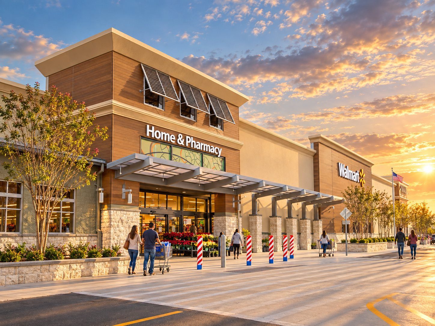 Entrada do Walmart Supercenter, na ala Home & Pharmacy